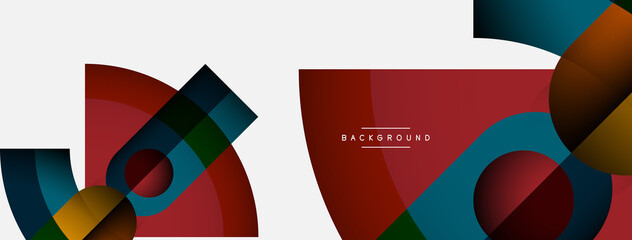 Obraz premium Geometric abstract background. Round shapes, circles, lines composition for wallpaper banner background or landing page