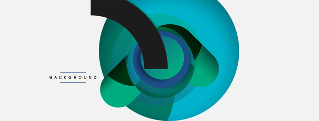 Vector round shapes circles minimal geometric background. Vector illustration for wallpaper banner background or landing page