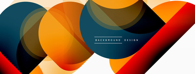 Round triangle shapes lines and circles. Geometric vector illustration for wallpaper banner background or landing page