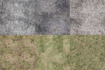 Pack of 6 High Quality Ground Seamless 4K Textures for editing, compositing, backdrops or material development.