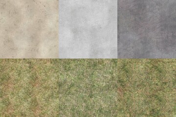 Pack of 6 High Quality Ground Seamless 4K Textures for editing, compositing, backdrops or material development.