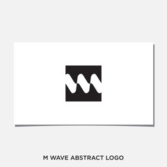 M WAVE ABSTRACT LOGO DESIGN VECTOR