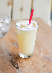 Tall glass of refreshing lemonade