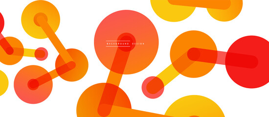 Abstract background. Round dots connected by lines. Trendy techno business template for wallpaper, banner, background or landing