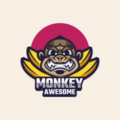 Illustration vector graphic of Monkey, good for logo design