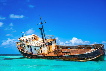 old abandoned ship aground