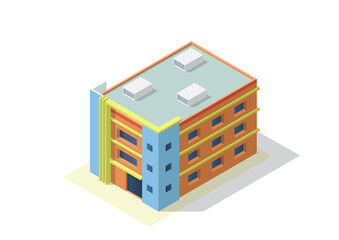 Isometric skyscraper building