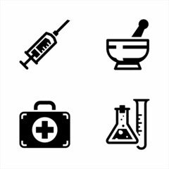 Medical Equipment And Supplies Black Icon Set 10