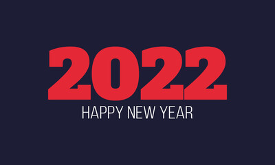 2022 happy new year, vector greetings card or poster template