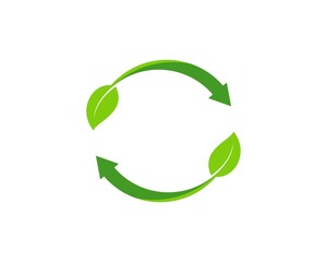 Circular leaf arrow with green nature leaf
