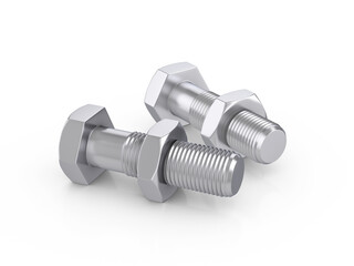 Metal screws and nuts