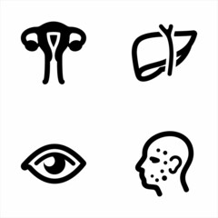 Medical Specialties Black Icon Set 3