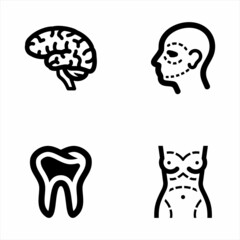 Medical Specialties Black Icon Set 4