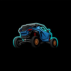 atv, utv, buggy adventure illustration vector in black background © winana