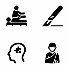 Medical Specialties Black Icon Set 5