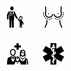Medical Specialties Black Icon Set 8
