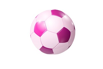 pink soccer ball isolated on white background.