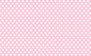 pink polka dots on pink background. illustration design  - obrazy, fototapety, plakaty