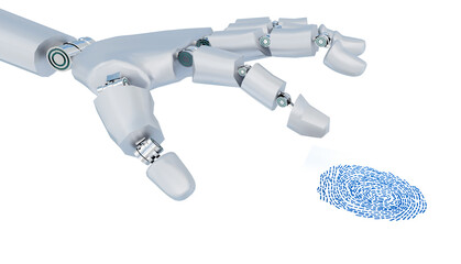 fingerprint robotic robot hand  finger  - 3d rendering