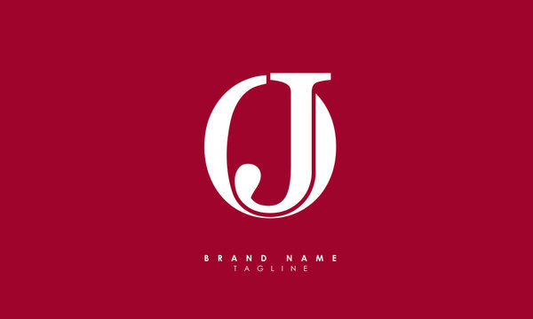 Alphabet letters Initials Monogram logo JO, OJ, J and O