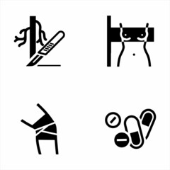 Medical And Treatment Black Icon Set 4