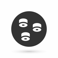 Grey Sushi icon isolated on white background. Traditional Japanese food. Vector