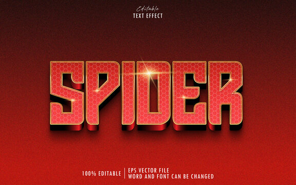 Spider red text effect editable premium free download