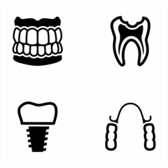 Restorative Dentistry Black Icon Set 1