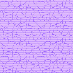 Heart contour on a Romantic pink background. Seamless vecton pattern for decoration, packaging, wallpaper.  