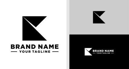 LETTER K LOGO MONOGRAM GEOMETRIC SIMPLE EDITABLE
