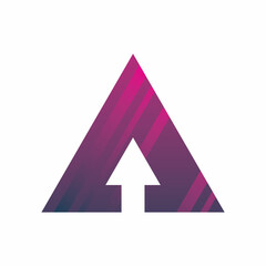 full color triangle arrow logo design