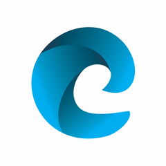 blue color initial letter c wave logo design