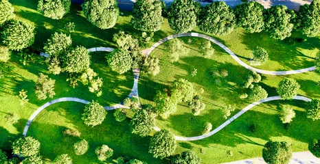 Foto op Plexiglas Groen Aerial view of a beautiful green park in Fort Lauderdale, Florida