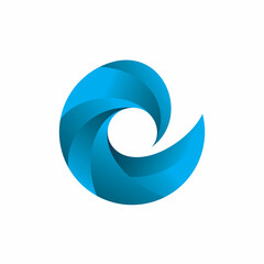 blue letter c wave logo design