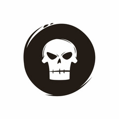 black circle skull logo design