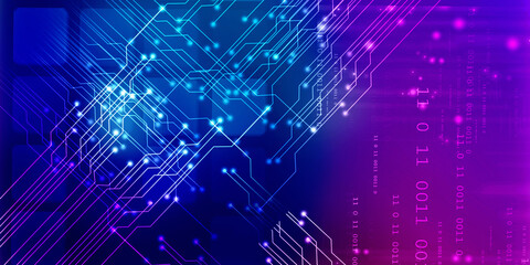 Obraz premium 2d illustration Abstract futuristic electronic circuit technology background 