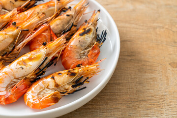 grilled river prawns or shrimps