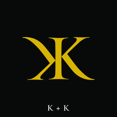 Letter K and K initials concept. Very suitable various business purposes also for symbol, logo, company name, brand name, personal name, icon and many more.