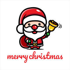 cute santa claus cartoon character design celebrating christmas