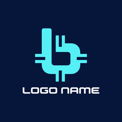 Letter b technology logo. Very suitable various business purposes also for symbol, logo, company name, brand name, personal name, icon and many more.