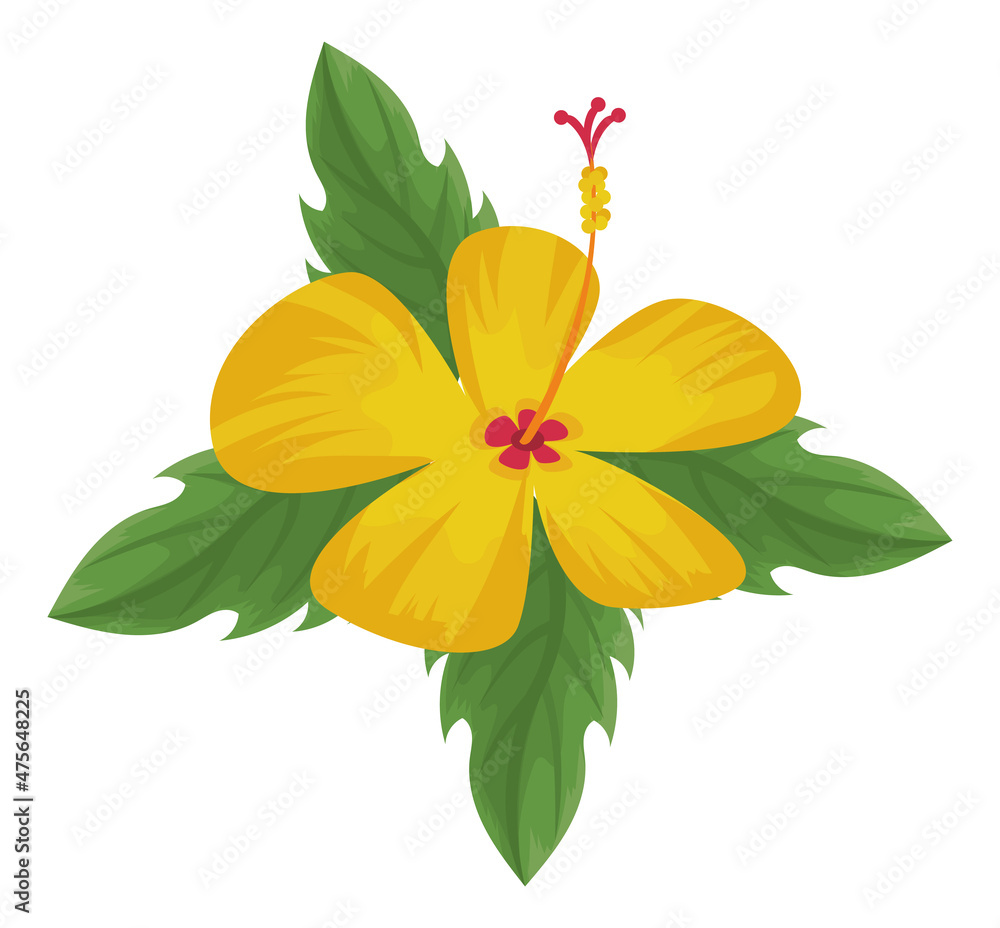 Sticker yellow exotic flower