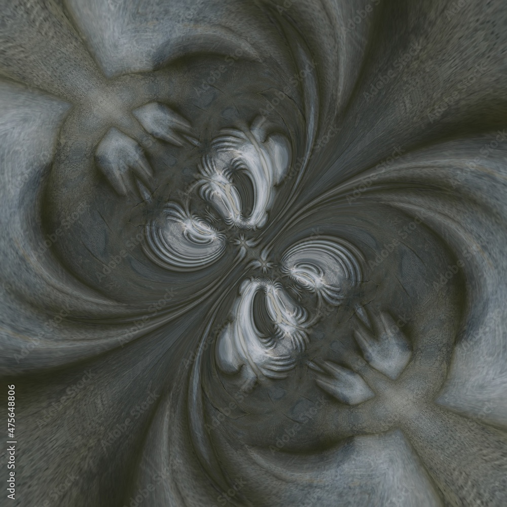 Poster pattern and design based on partial carving of a hand and fingers