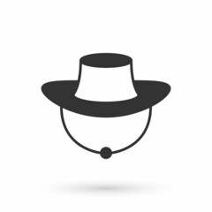 Grey Fisherman hat icon isolated on white background. Vector