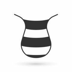 Grey Fishing net icon isolated on white background. Fishing tackle. Vector