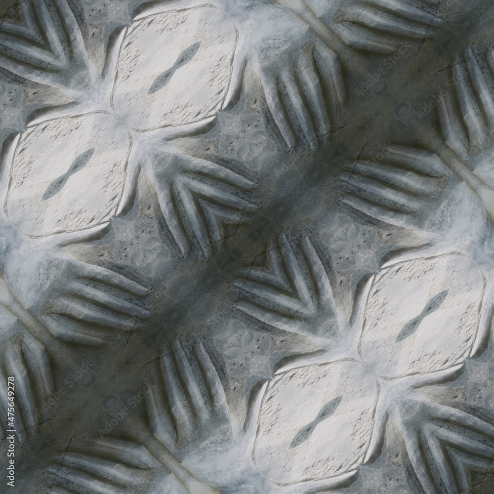 Poster pattern and design based on partial carving of a hand and fingers