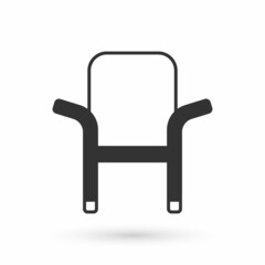 Grey Camping portable folding chair icon isolated on white background. Rest and relax equipment. Fishing seat. Vector