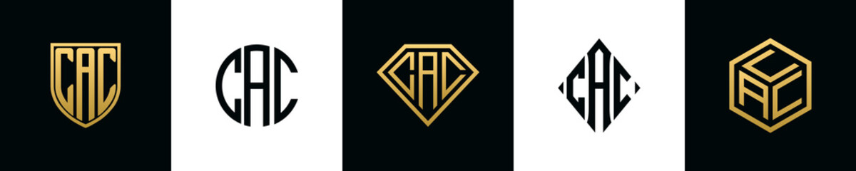 Initial letters CAC logo designs Bundle