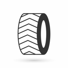 Grey Car tire wheel icon isolated on white background. Vector