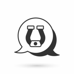 Grey Horseshoe icon isolated on white background. Vector