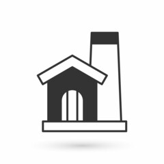 Grey Smithy workshop interior icon isolated on white background. Vector